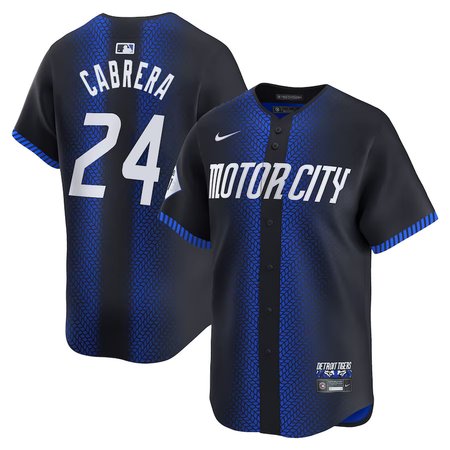 Men's Detroit Tigers #24 Miguel Cabrera Navy 2024 City Connect Limited Jersey